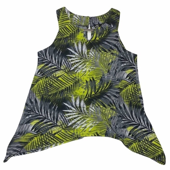 ABSOLUTELY Famous Palm Tree Sharkbite Blouse - Picture 5 of 11